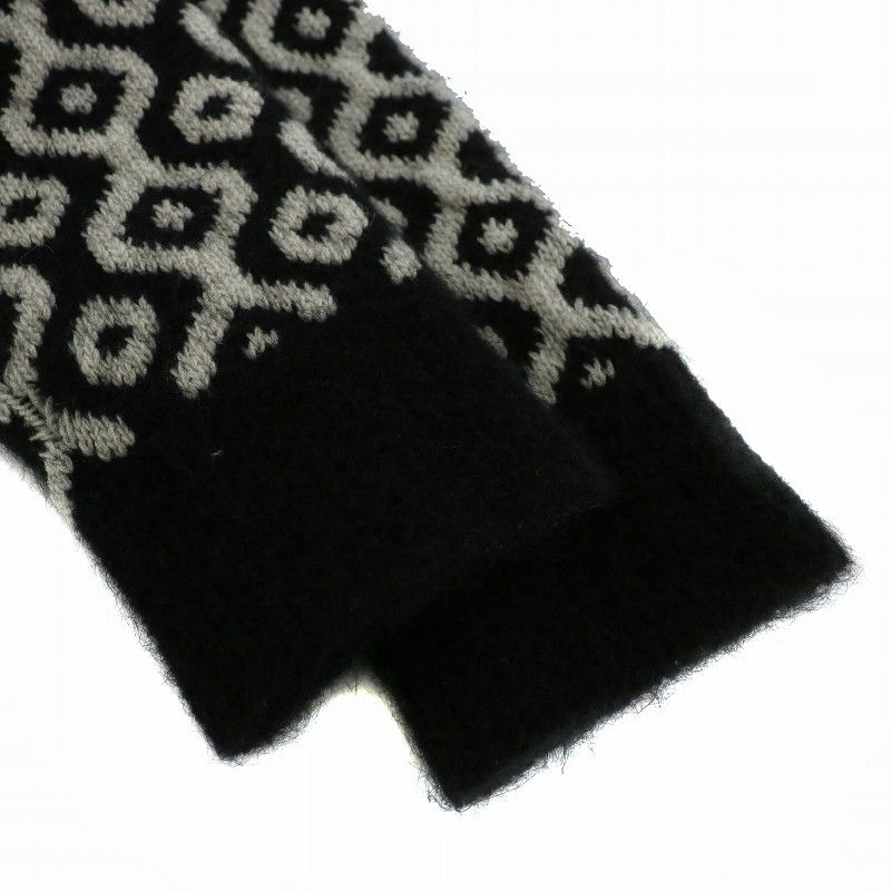 マックスマーラ　総柄ニットワンピース　モヘヤ　カシミヤ　ウール　白黒 マックスマーラ 総柄ニットワンピース モヘヤ カシミヤ ウール 白黒