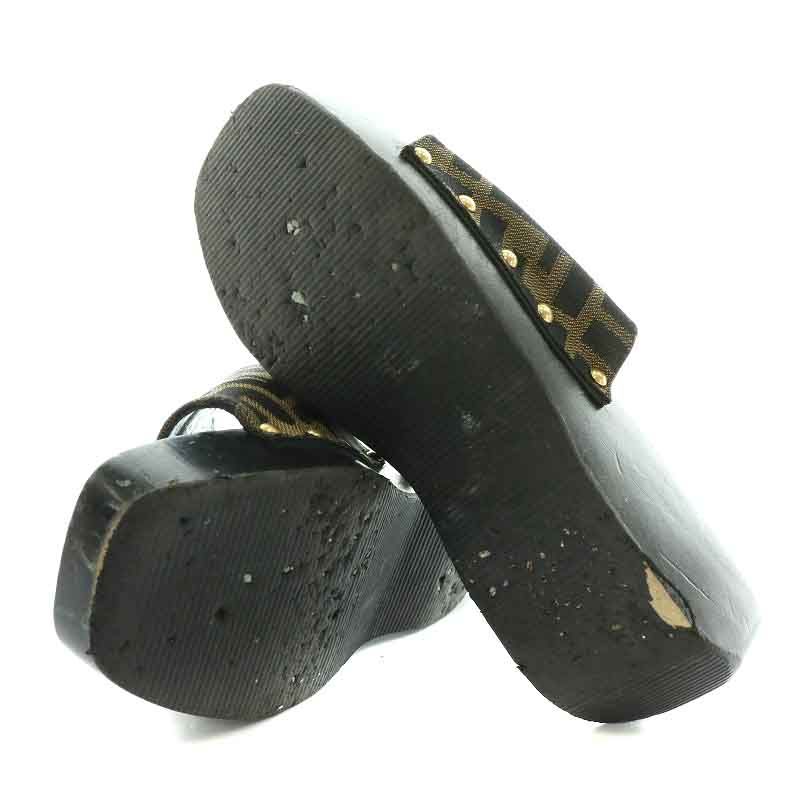 フェンディ FENDI ミュール サンダル ズッカ柄 オープントゥ スクエア  