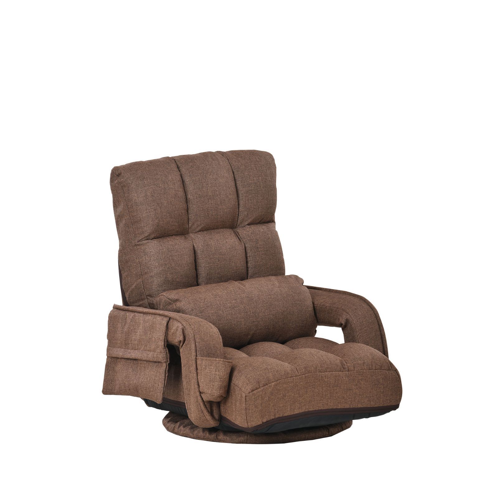 新品　座椅子　ハイバック　リクライニングチェア　回転式　コーヒー コーヒー】回転式座椅子 肘掛け ハイバック 座いす