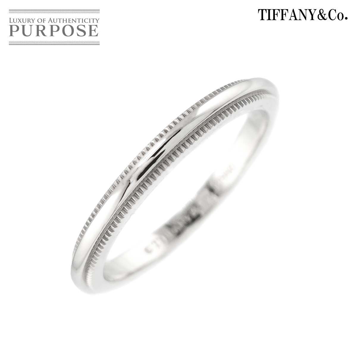 ティファニー TIFFANY-CO. ミルグレイン 8号 リング 幅2mm Pt プラチナ 指輪 トゥギャザー Milgrain Ring 90272471