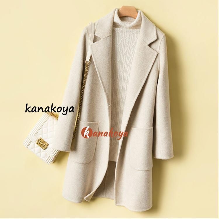 ベージュ カシミヤコート