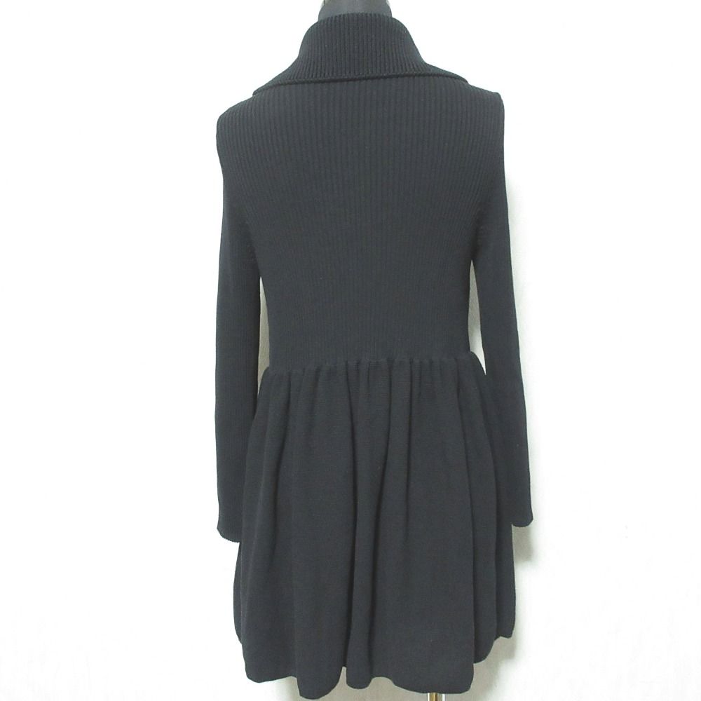 美品 MOSCHINO CHEAP AND CHIC モスキーノチープアンドシック フレア ロング カーディガン ニットジャケット 44 ブラック レディース 古着 中古 美品 MOSCHINO CHEAP AND CHIC モスキーノチープアンドシック