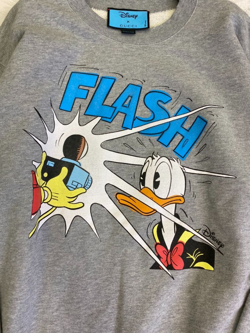 美品】グッチ ディズニーコラボ ドナルド ダメージ加工スウェット S