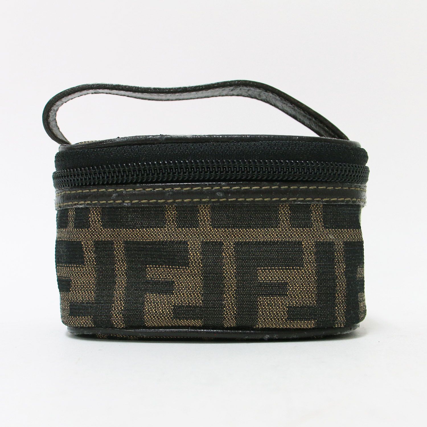 FENDI フェンディ ポーチ バニティ ブラウン系 ズッカ柄 ヴィンテージ 