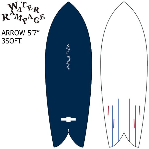 WATERRAMPAGE ARROW 5'7 / ウォーターランページ アロー サーフボード ショートボード ソフトボード 営業所止め 送料無料