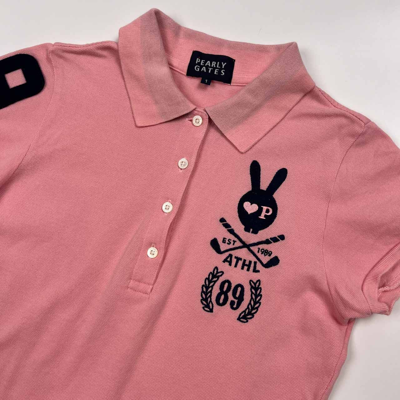 PEARLY GATES パーリーゲイツ ナンバリング 刺繍 半袖 ポロシャツ