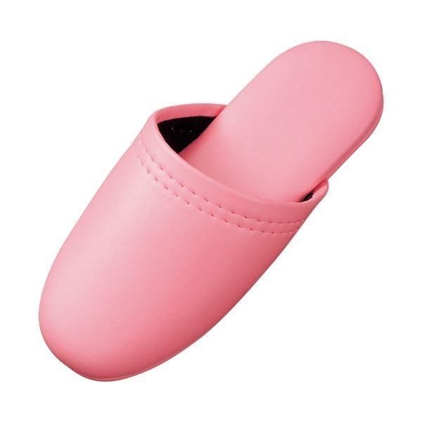 まとめ オーミケンシ レザー調スリッパ 子供用 ピンク 1足 〔×10セット〕