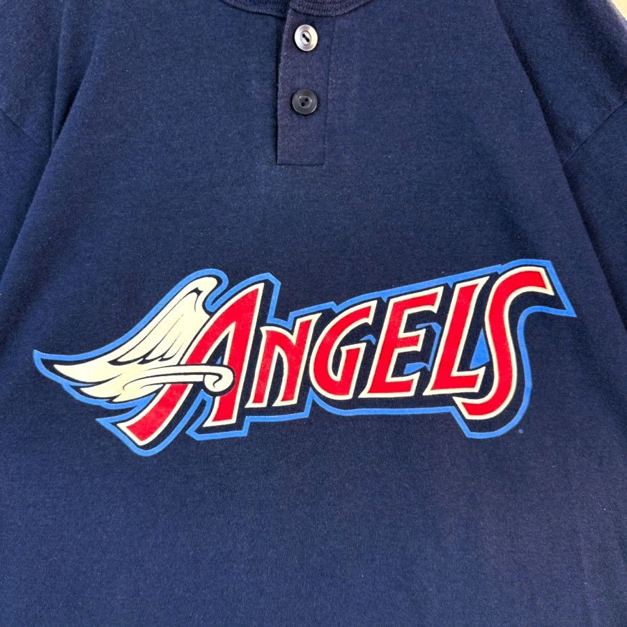 90s00sMLBアナハイムエンゼルスANGELSヘンリーネックTシャツゲーム