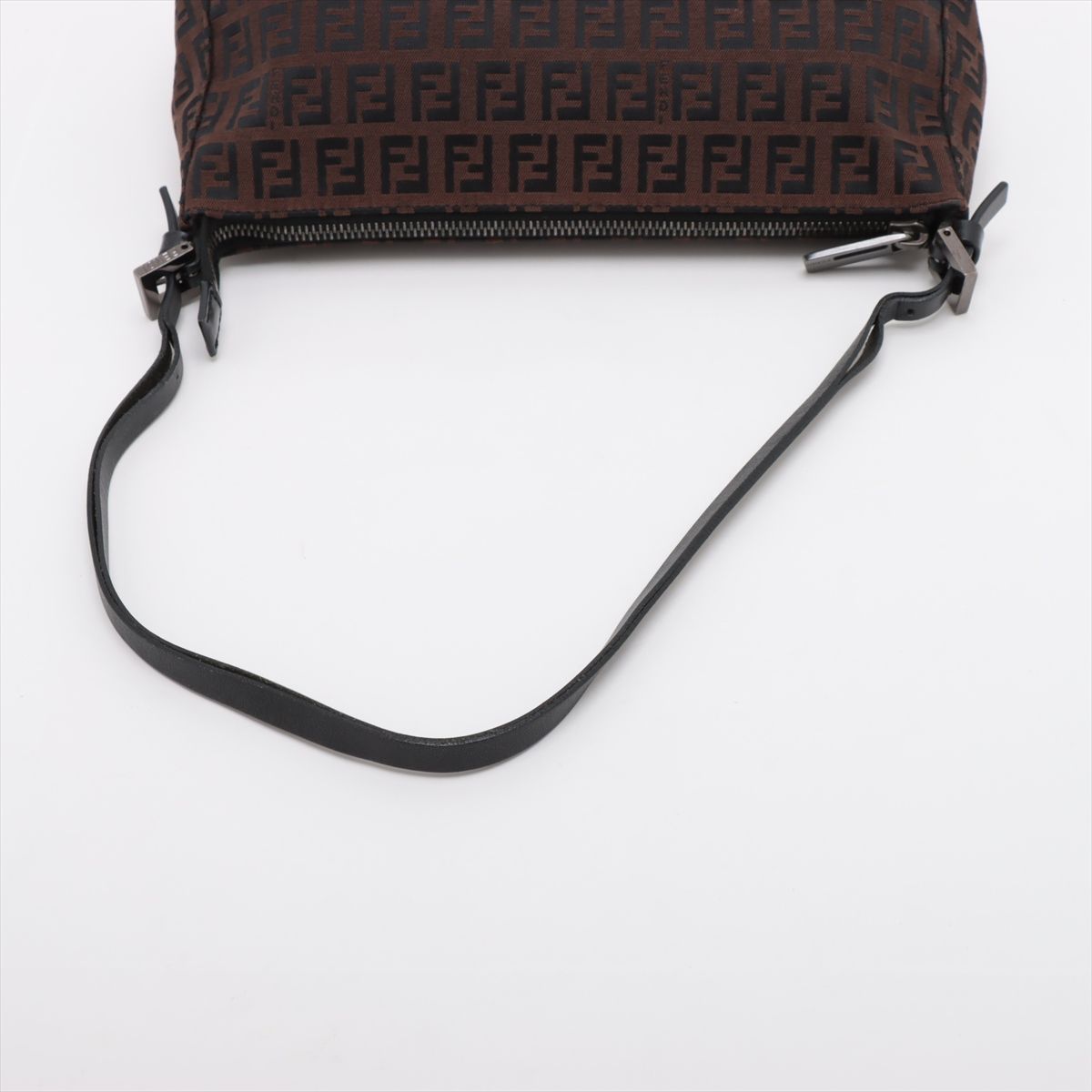 希少 極美品 フェンディ ズッキーノ ホーボーバッグ キャンバス レザー 焦茶 FENDI/フェンディ】 ズッキーノ トートバッグ キャンバス/レザー