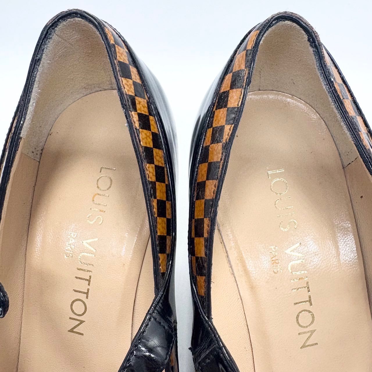 ルイヴィトン LOUIS VUITTON 極美品 パンプス ダミエ ゴールド