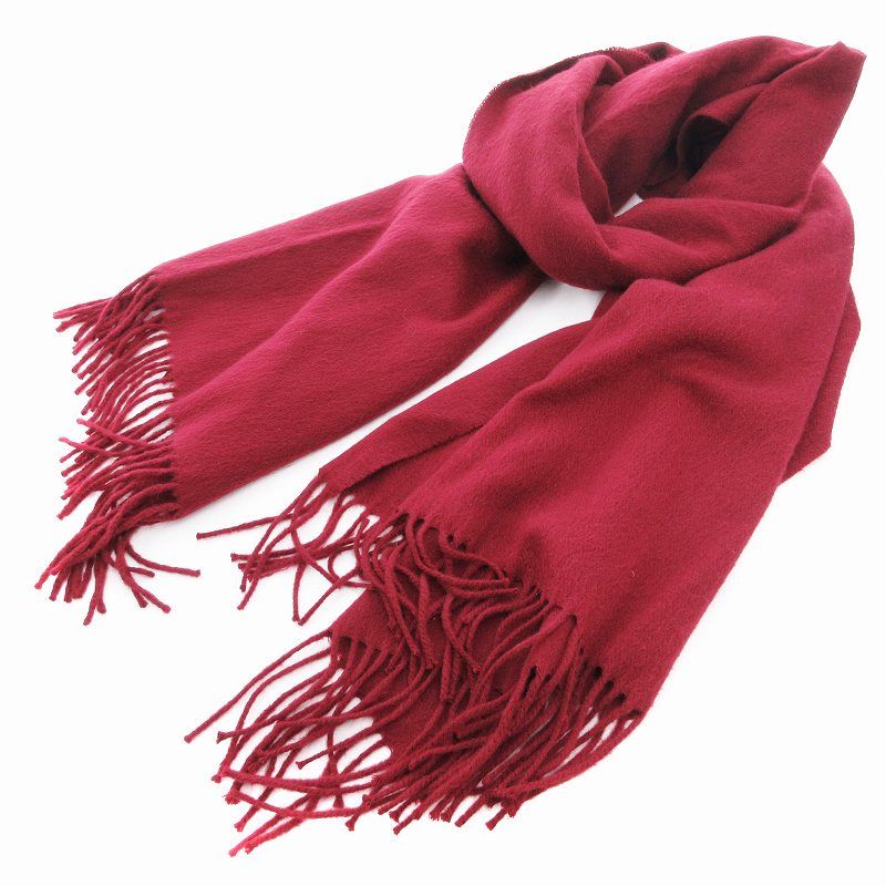 新品•未使用品✨ Acne Studios レッド ウールマフラー フリンジ付き アクネ ストゥディオズ Acne Studios マフラー フリンジ ウール