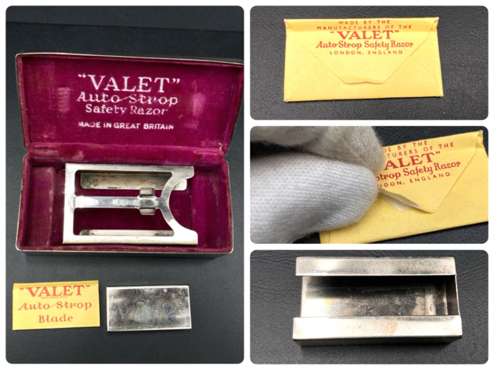MZ257) 1940年代 VALET Auto Strop Safty Razor Vintage 片刃