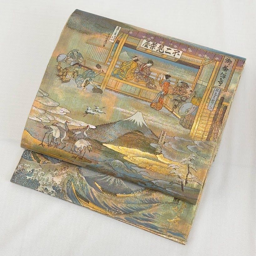 保管品 西陣あさぎ 袋帯 東京 さが美 花鳥画天井絵巻 全通 丸帯 プラチナ本金箔  壱阡八百口織(丸帯)｜売買されたオークション情報、yahooの商品情報をアーカイブ公開 - オークファン 女性和服、着物