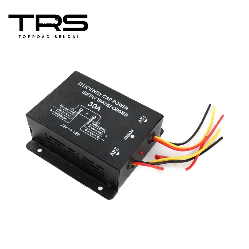 【即購入OK】TRS DCDC コンバーター 30A デコデコ ヒューズ付 バックアップ機能付 変圧器 過電圧保護 310150