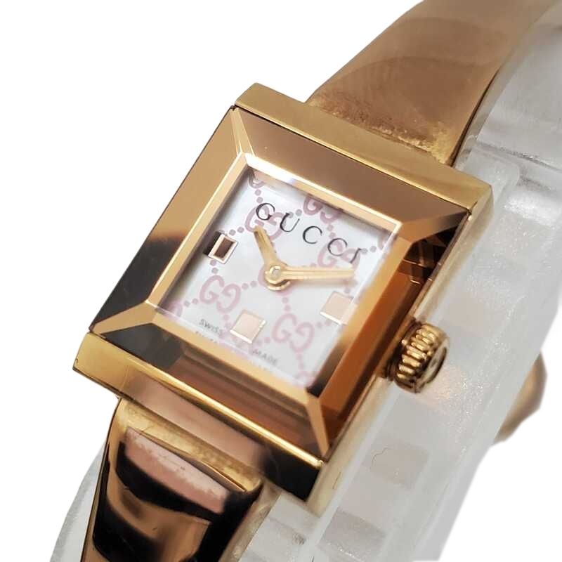 GUCCI グッチ バングル ウォッチ 128.5 YA128518 ピンクシェル文字盤  