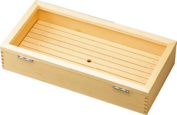 木製 ネタ箱 目皿 アクリル蓋付 長 35627