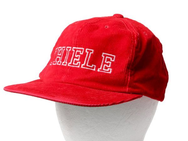 メンズ80s ビンテージ コーデュロイ ベースボール キャップ フリーサイズ 赤 帽子