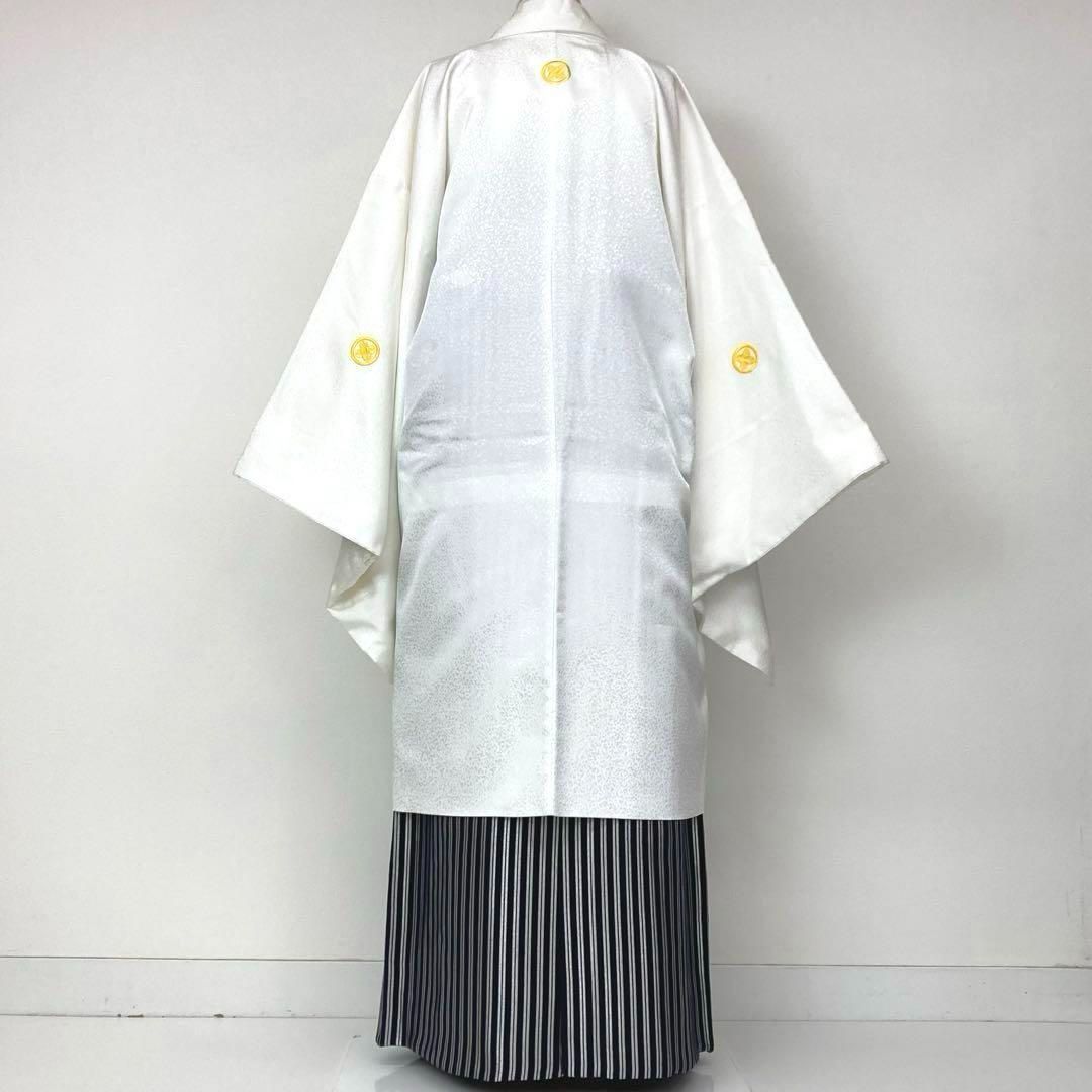着物と帯 時流】M24878◇男性用 紋付羽織袴3点◇龍 刺繍入 大きい 