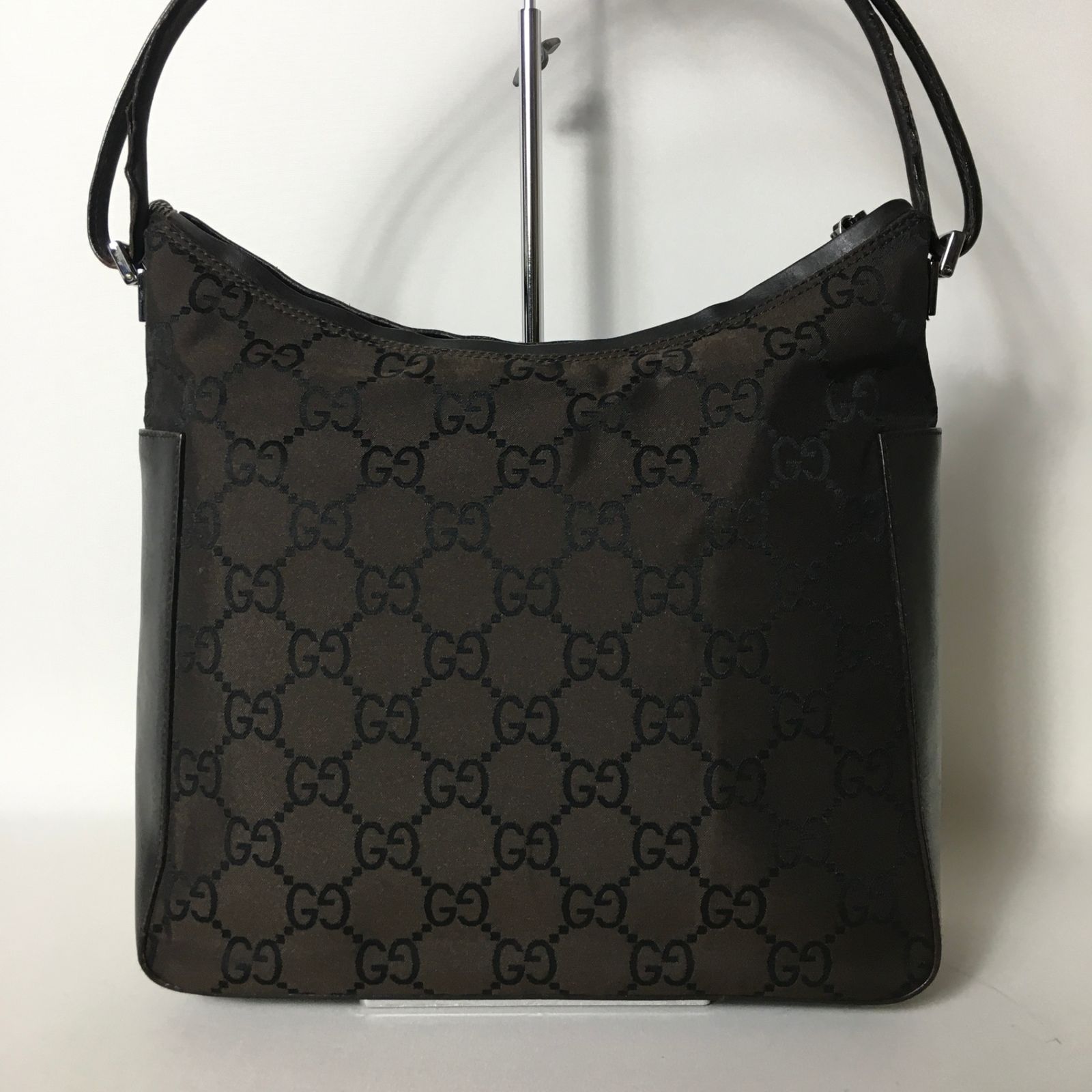 2507-164｜美品｜グッチ GGナイロン ショルダーバッグ ダークブラウン 2507-164｜美品｜グッチ GGナイロン ショルダーバッグ ダーク