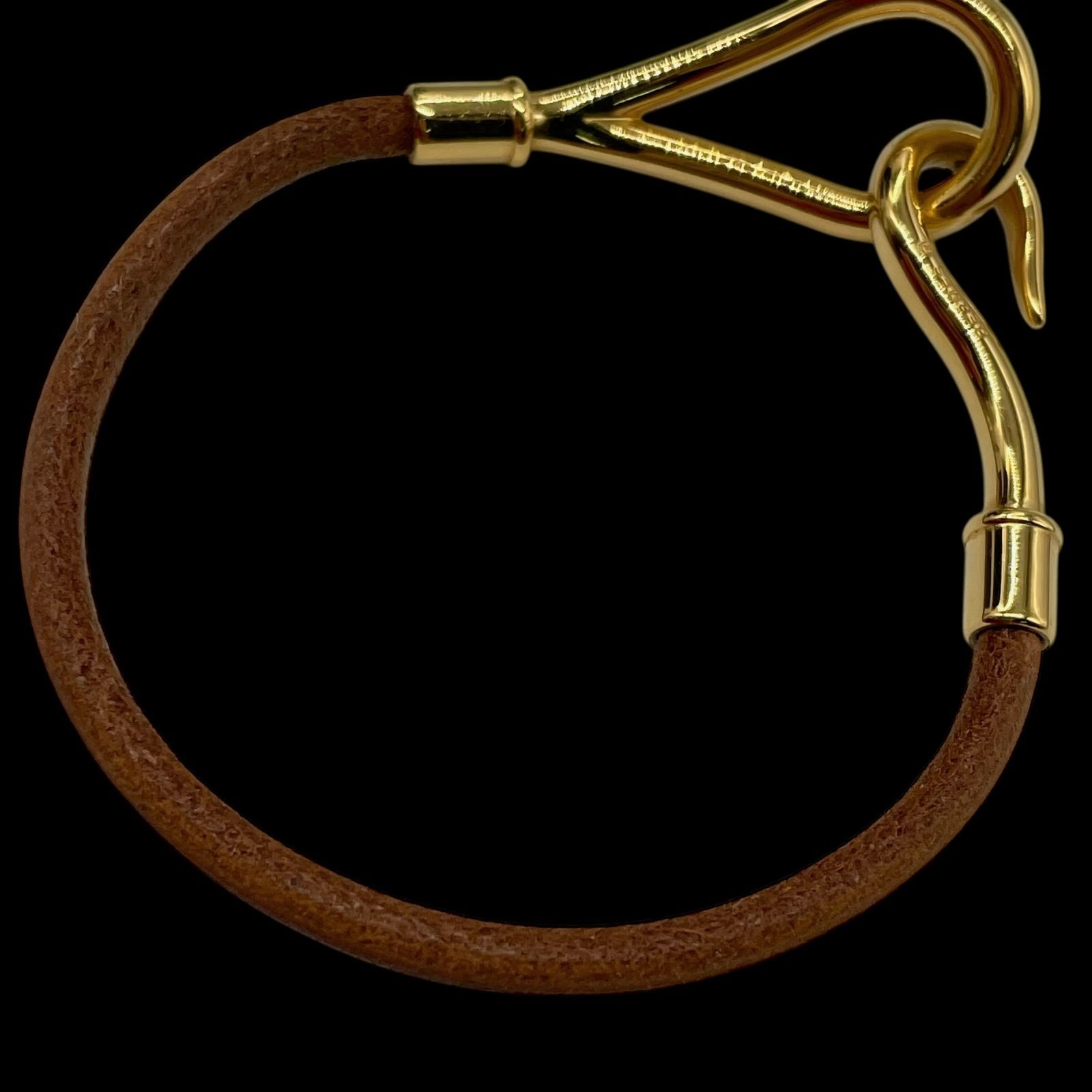 高級 HERMES エルメス ジャンボ レザーブレスレット フック レザー