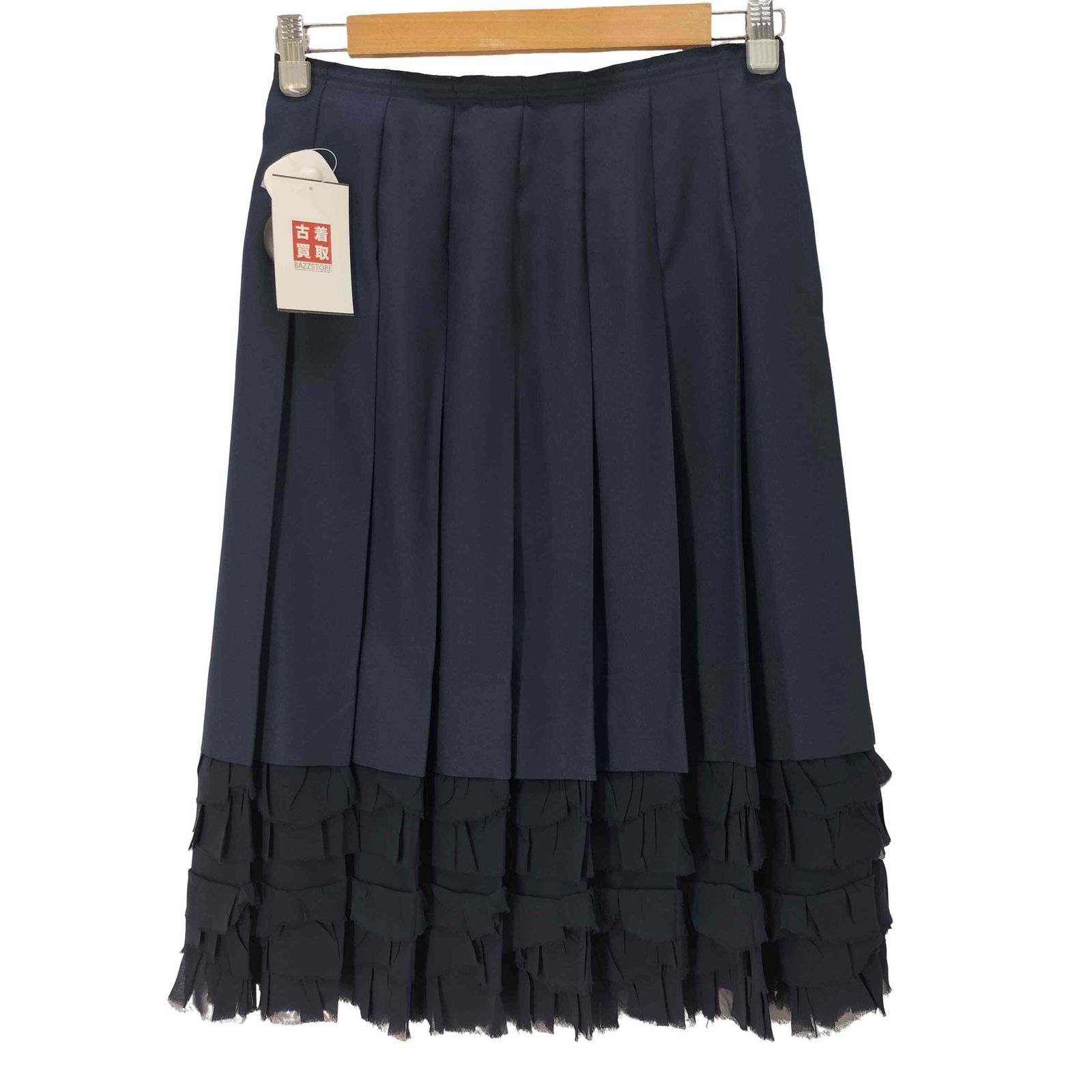 COMMEdesGARCONS ジャージプリーツスカート 黒【S】 コムデギャルソンCOMME des GARCONS 裾切替レースプリーツ