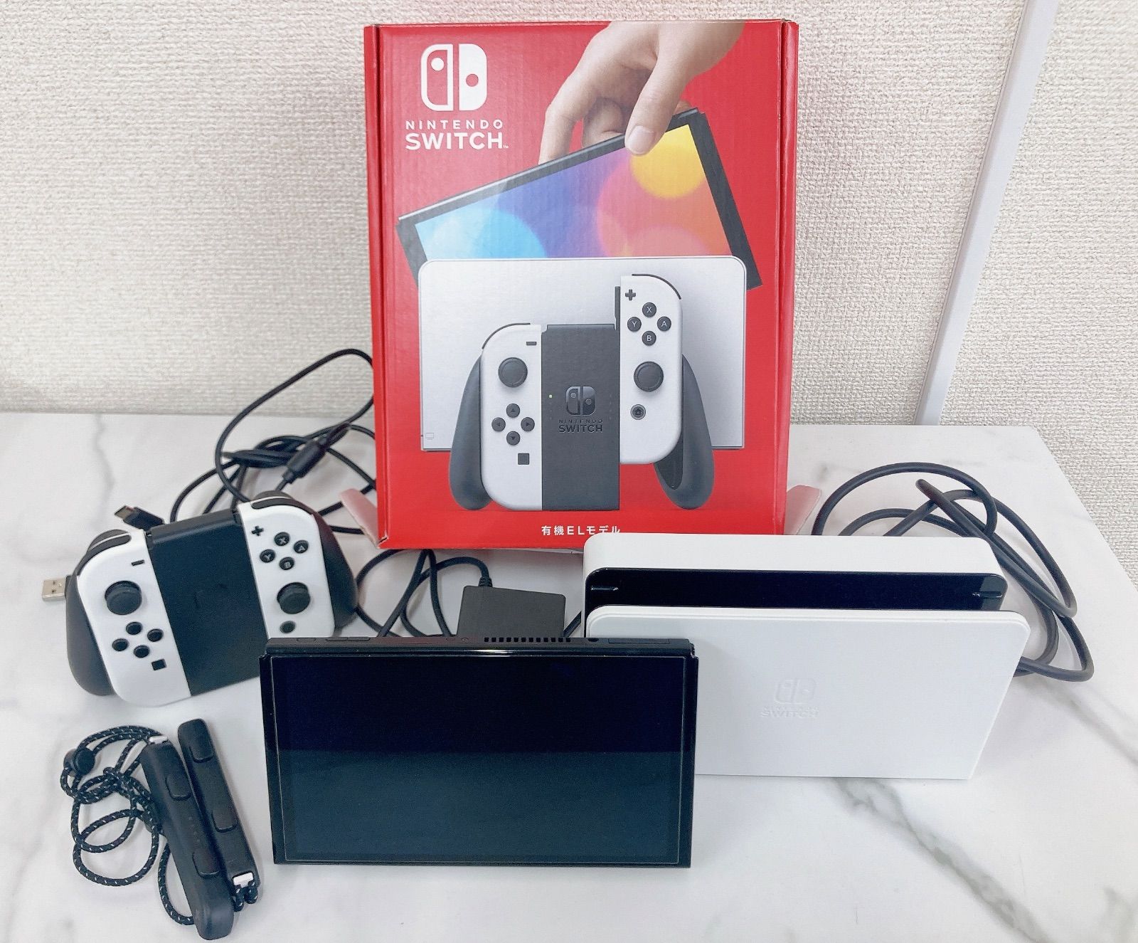 ！Nintendo Switch (有機ELモデル) Joy-Con(L)/(R) ホワイト HEG-S-KAAAA(JPN) 任天堂 ニンテンドースイッチ 本体 ゲーム 034-240505-mk-62-izu【通電確認済み】【ゲーム機本体】