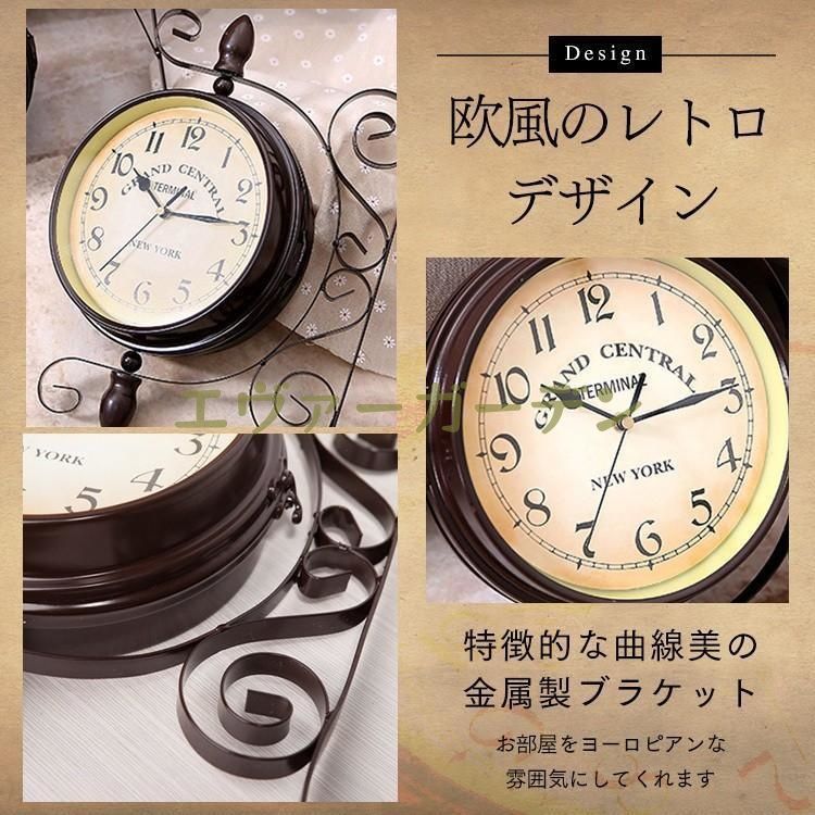 掛け時計 オシャレ 壁掛け時計 北欧 おしゃれ 静音 両面 壁掛け