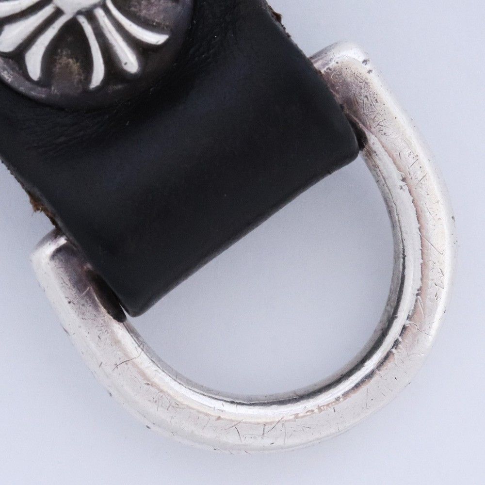 CHROME HEARTS Dキーリング クロスボタン ブラックレザー - メルカリ