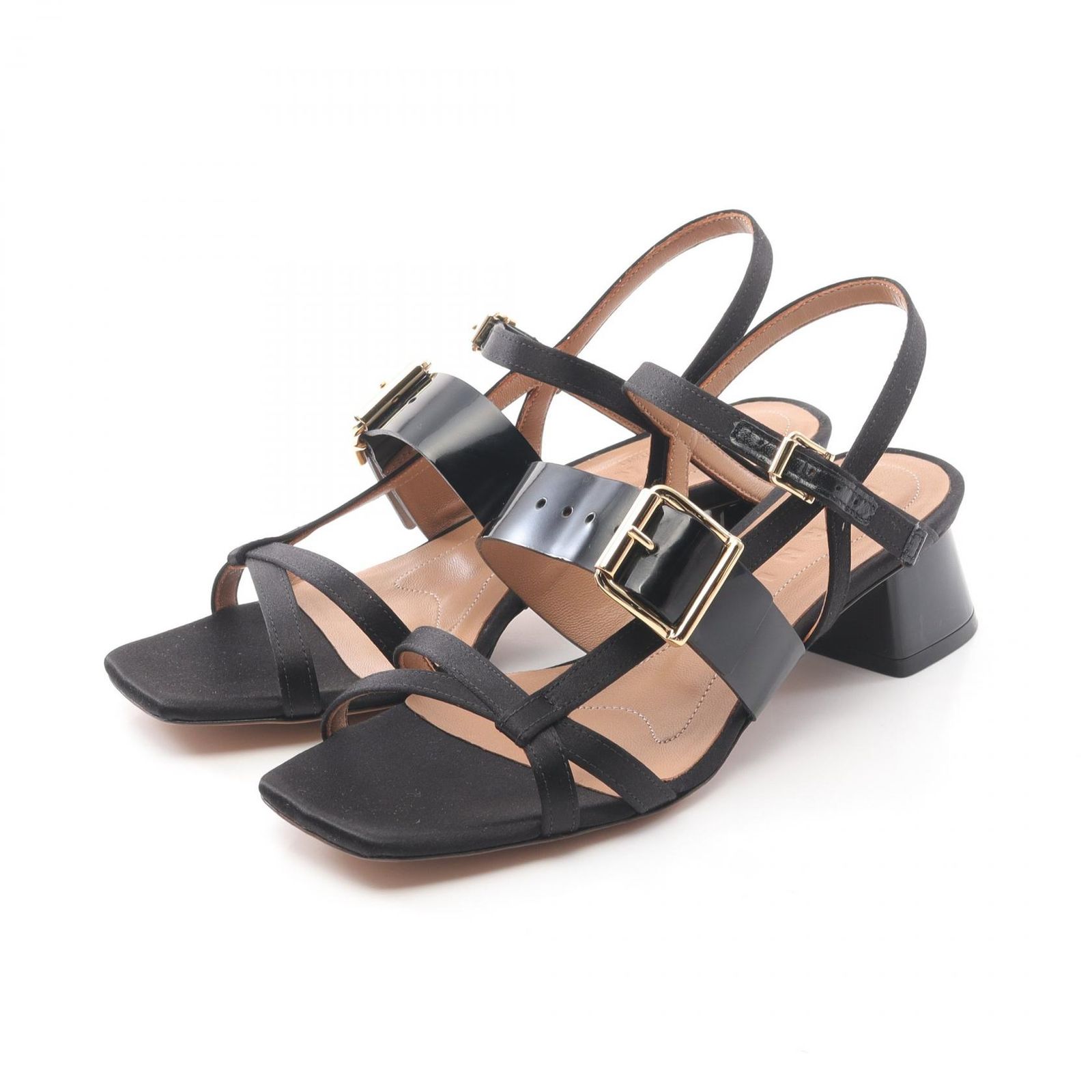 マルニ MARNI サンダル SAMS001404 ブラック レザー サンダル レディース