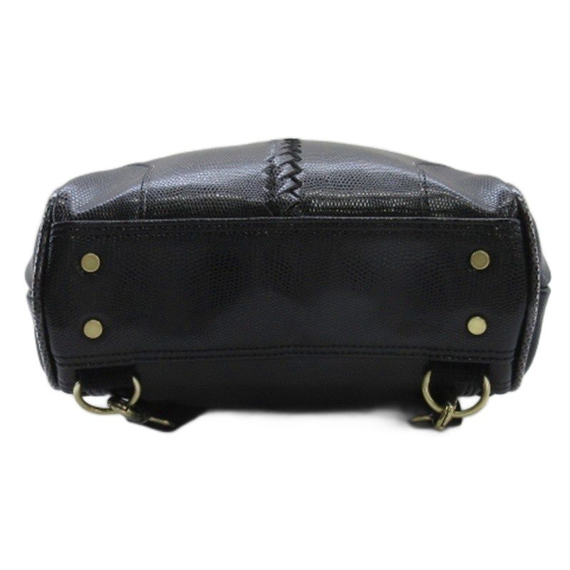 YOUTA リザード型押し ダレス ビジネス リュックサック がま口 ブラック YOUTA リザード型押し ダレス ビジネス リュックサック がま口