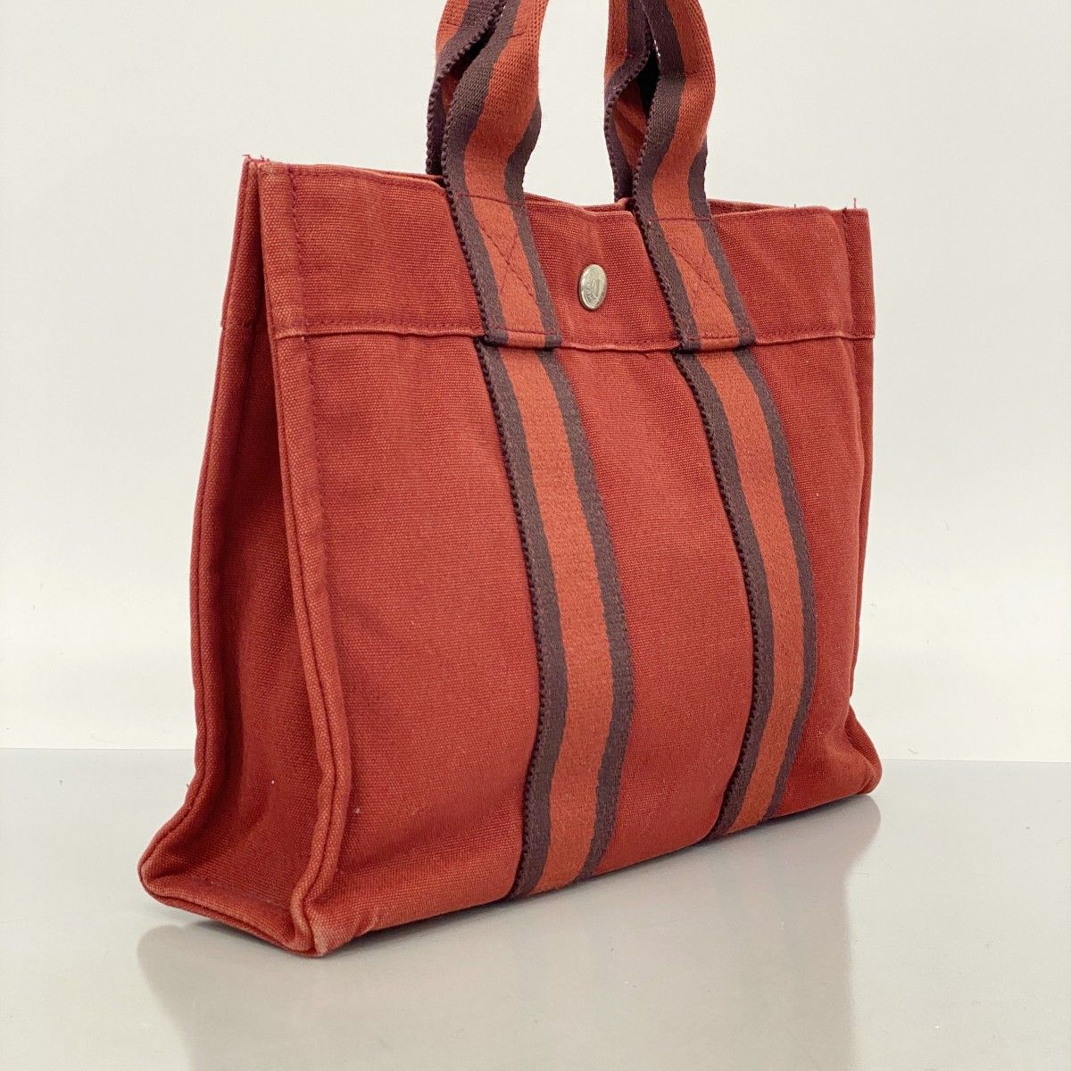 HERMES エルメス　フールトゥ　PM キャンバス　トートバッグ　エンジ　赤 HERMES エルメス フールトゥ PM キャンバス トートバッグ エンジ 赤