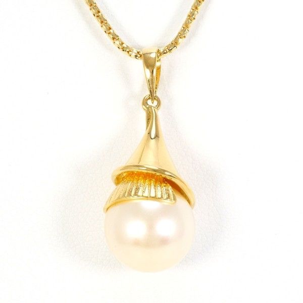 K18YG ネックレス NECKLACE イミテーションパール 総重量約7.3g 約46cm
