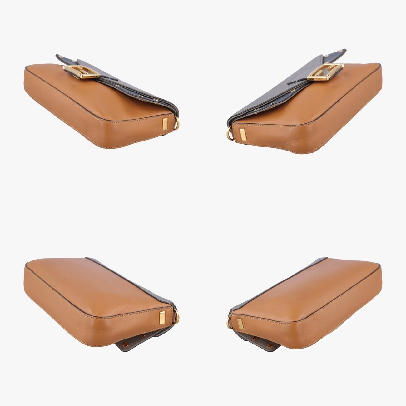 フェンディFendiマンマバケットブラウン×グレー×ネイビーレザー8BR6008BR600-A6CE-198-10429