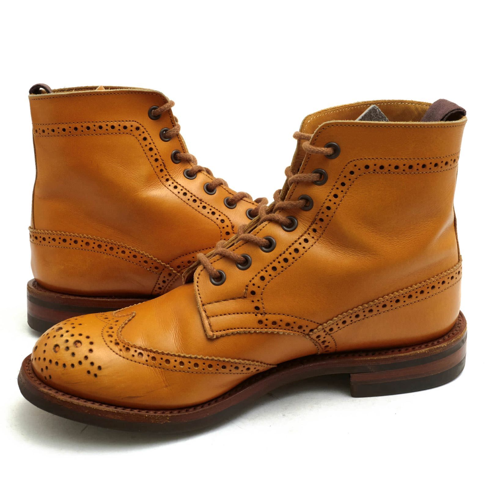 トリッカーズ／Tricker's レースアップブーツ シューズ 靴 メンズ 男性 男性用レザー 革 本革 ブラウン 茶  M2508 MALTON モールトン Brogue Boots ダブルソール カントリーブーツ ウイングチップ 定番 グッドイヤーウェルト製法