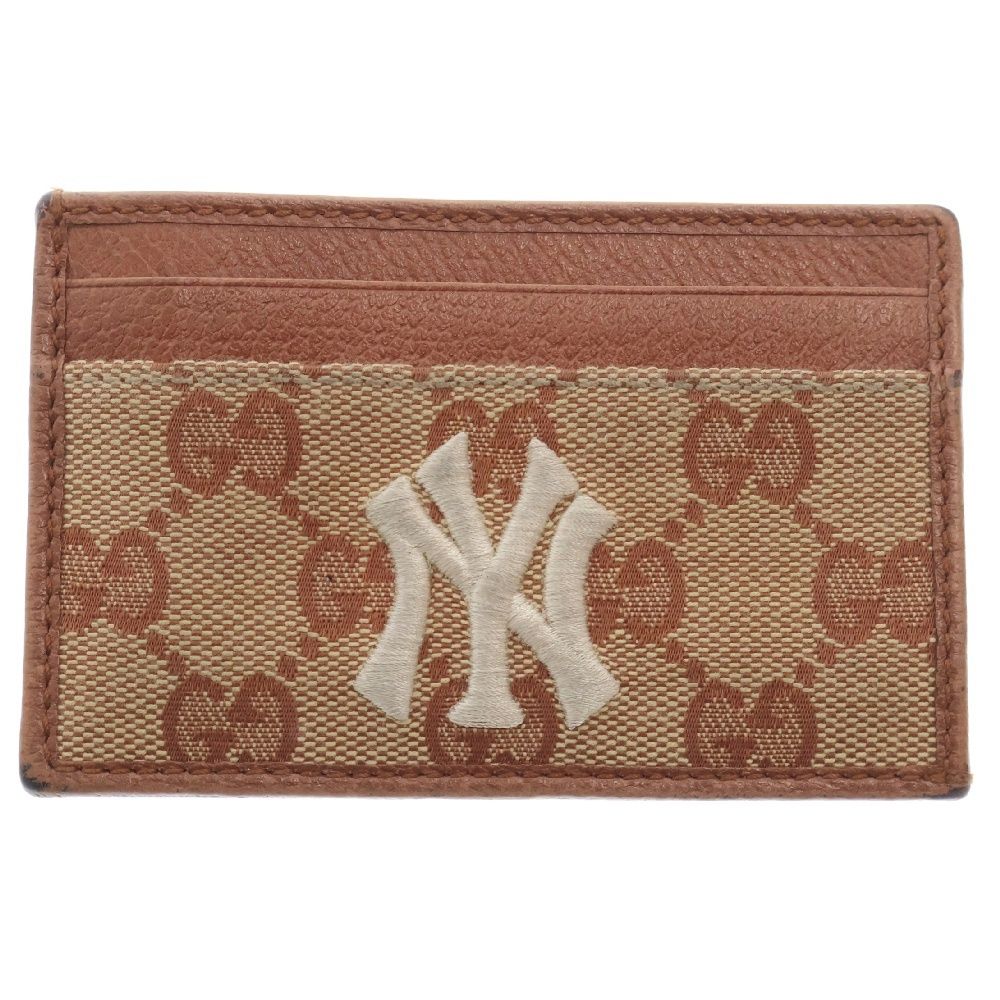 GUCCI (グッチ) ×MLB NY YANKEES GGCampus Cardcase ニューヨークヤンキース GGキャンパス カードケース ベージュ 547793