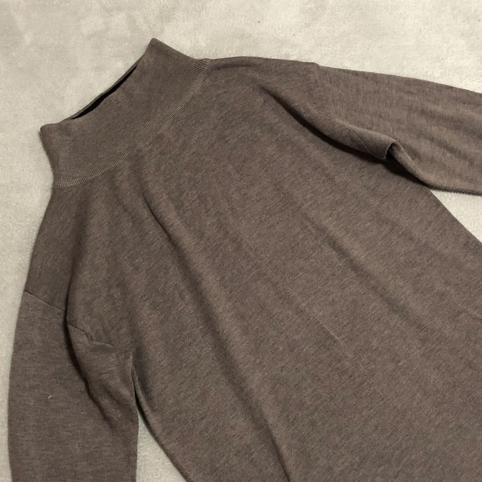 MAYSON GREY - メイソングレイ　暖かニットワンピース セール】 ニットドッキング5分袖ワンピース≪手洗い可能