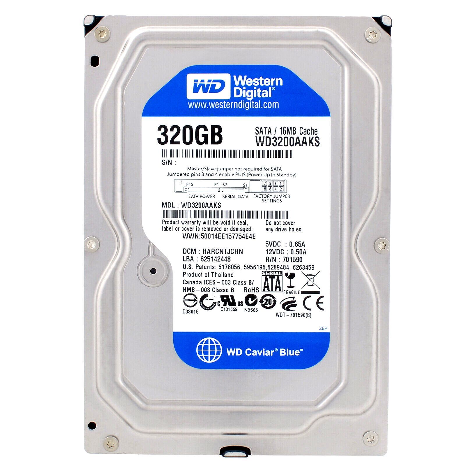 ハードドライブ Western Digital 320GB WD3200AAKS 7200RPM Sata II 16MB 3.5 インチ