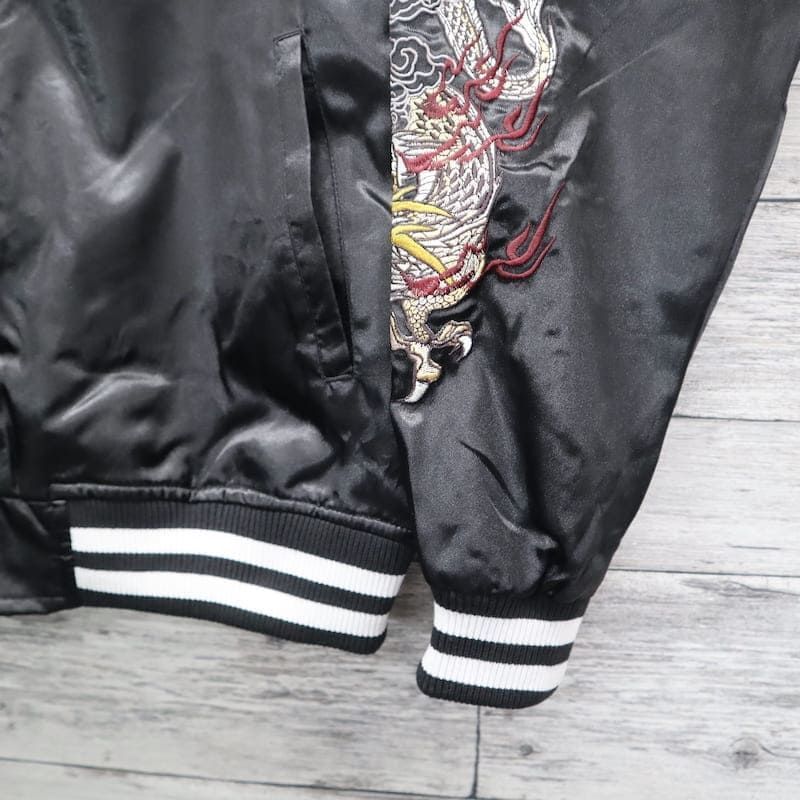 新品 メンズ スカジャン 朧 ブルゾン アウター ジャケット 竜 龍