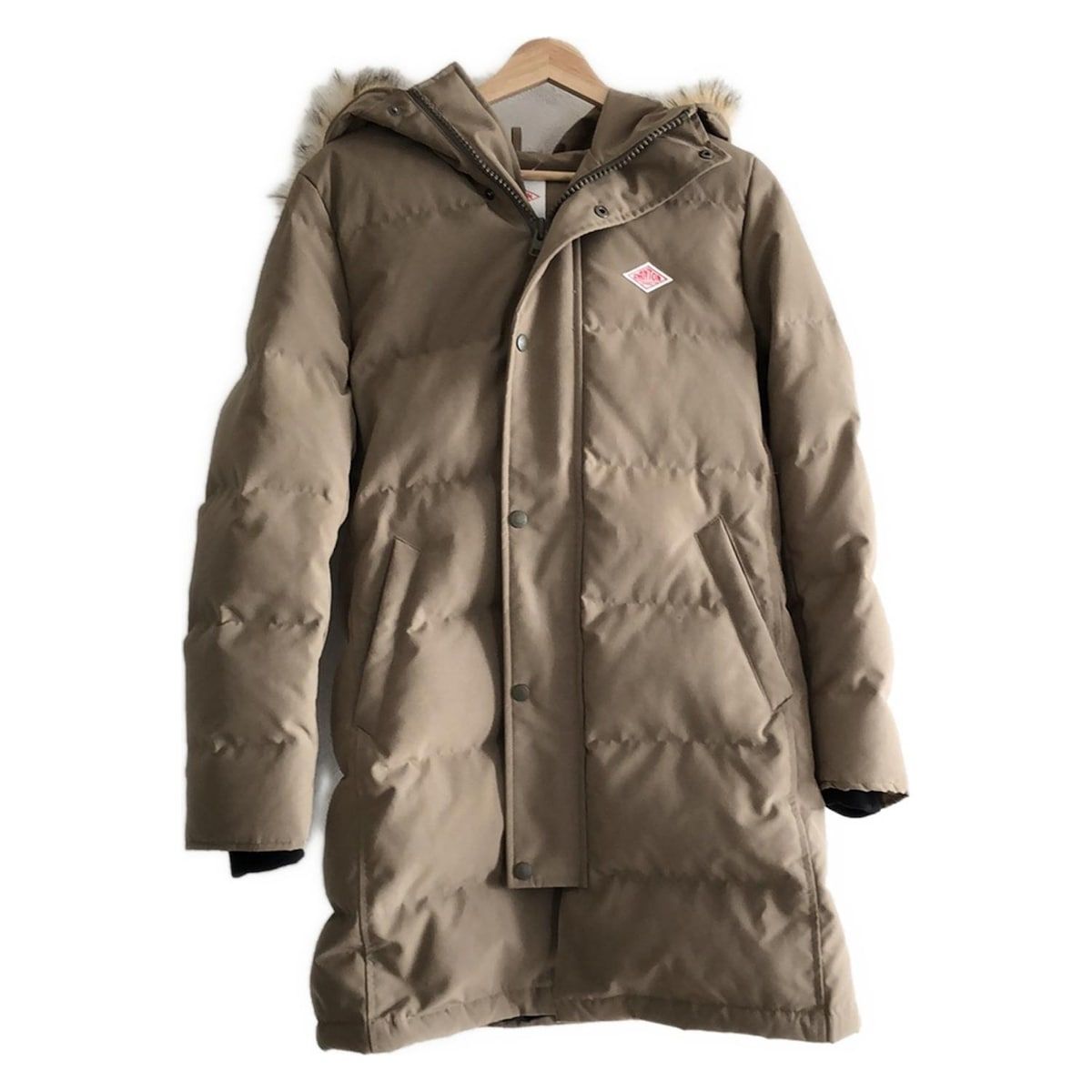 ダントン ダウンコート サイズM レディース - ブラウン 長袖|フェイクファー|Vetements de travail|ファー部分取り外し可|秋|冬