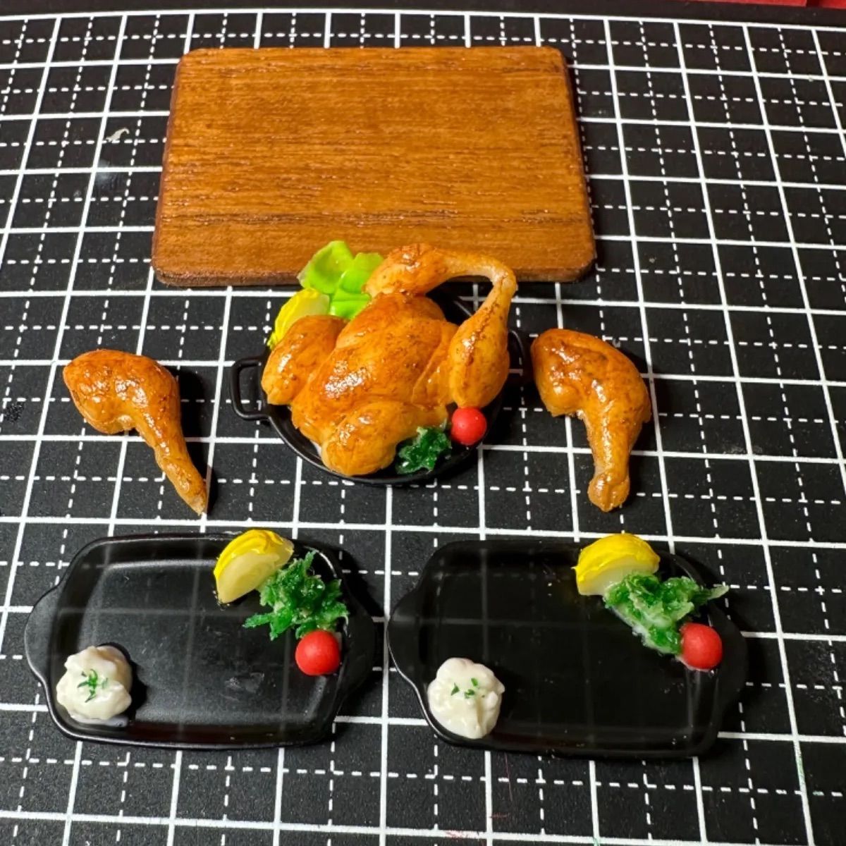 クリスマスチキン ミニチュアフード 樹脂粘土 その他置物 うさぎ