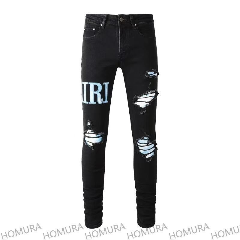 新品 AMIRI アミリ ロゴ ジーンズ デニム 黒 ダメージ加工