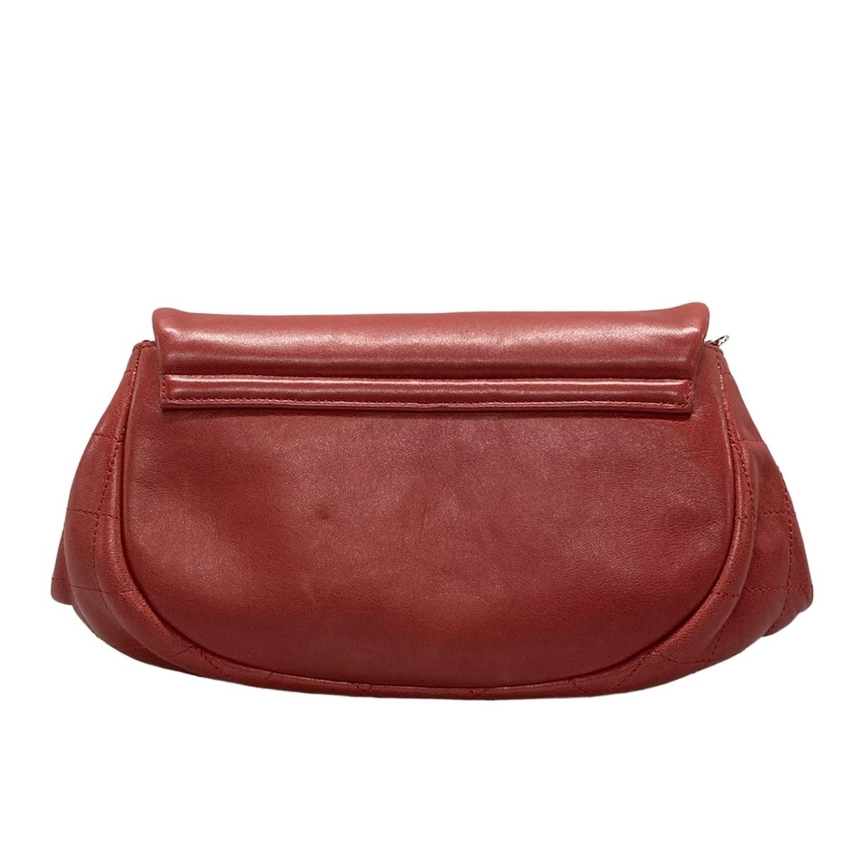 CHANEL(シャネル) 財布 ハーフムーン レッド チェーンウォレット  