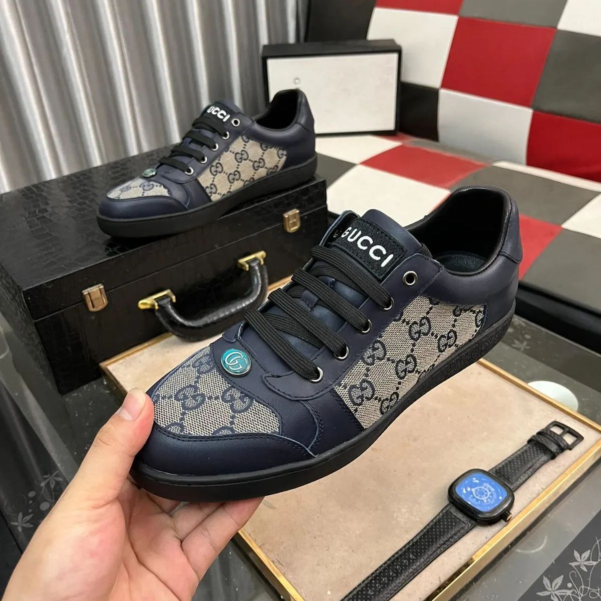 GUCCI新品グッチメンズカジュアルシューズスニーカー1 - メルカリ
