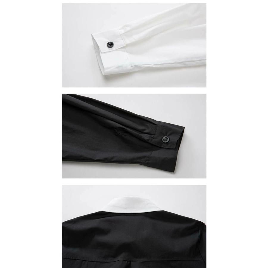 フェイクレイヤード シャツ レディース 配色 トップス ロング