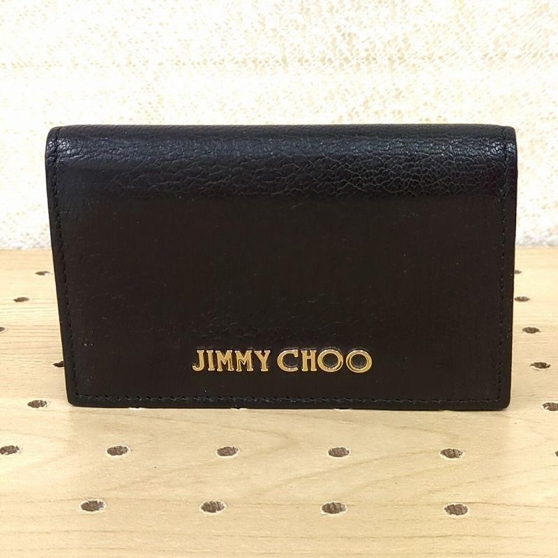 JIMMY CHOO ジミーチュウ 名刺入れ ブラック イタリア製 レザー