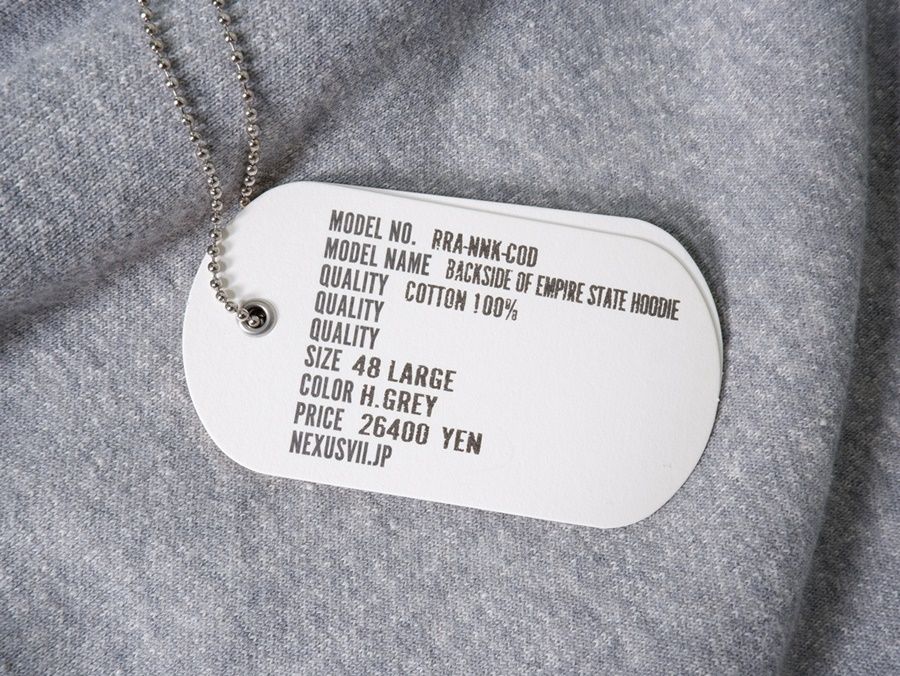 NEXUSVIIネクサスセブン BACKSIDE OF EMPIRE STATE HOODIEバックサイド