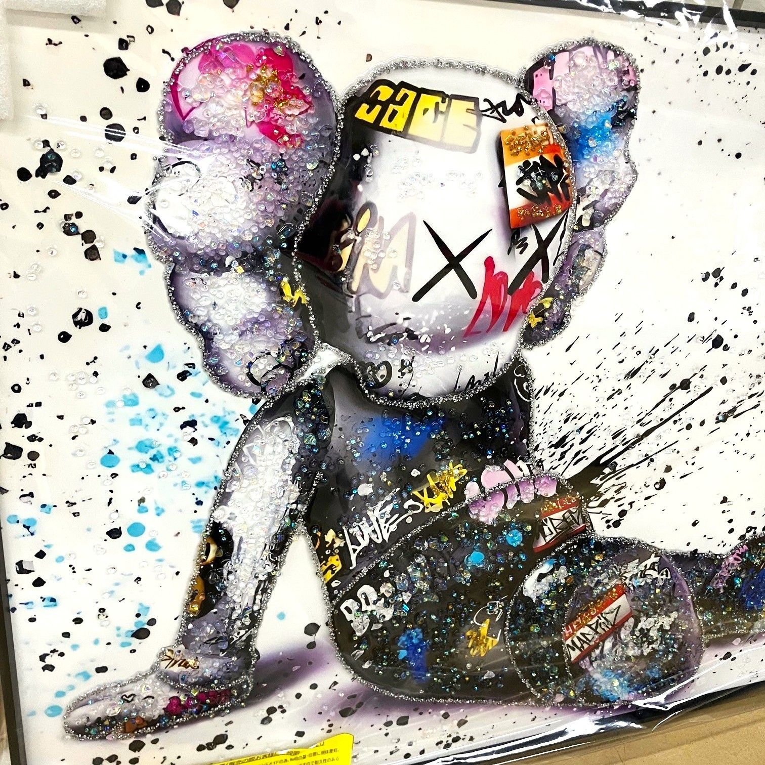 水晶絵 KAWS カウズ コンパニオン アートパネル クリスタル 立体 絵画