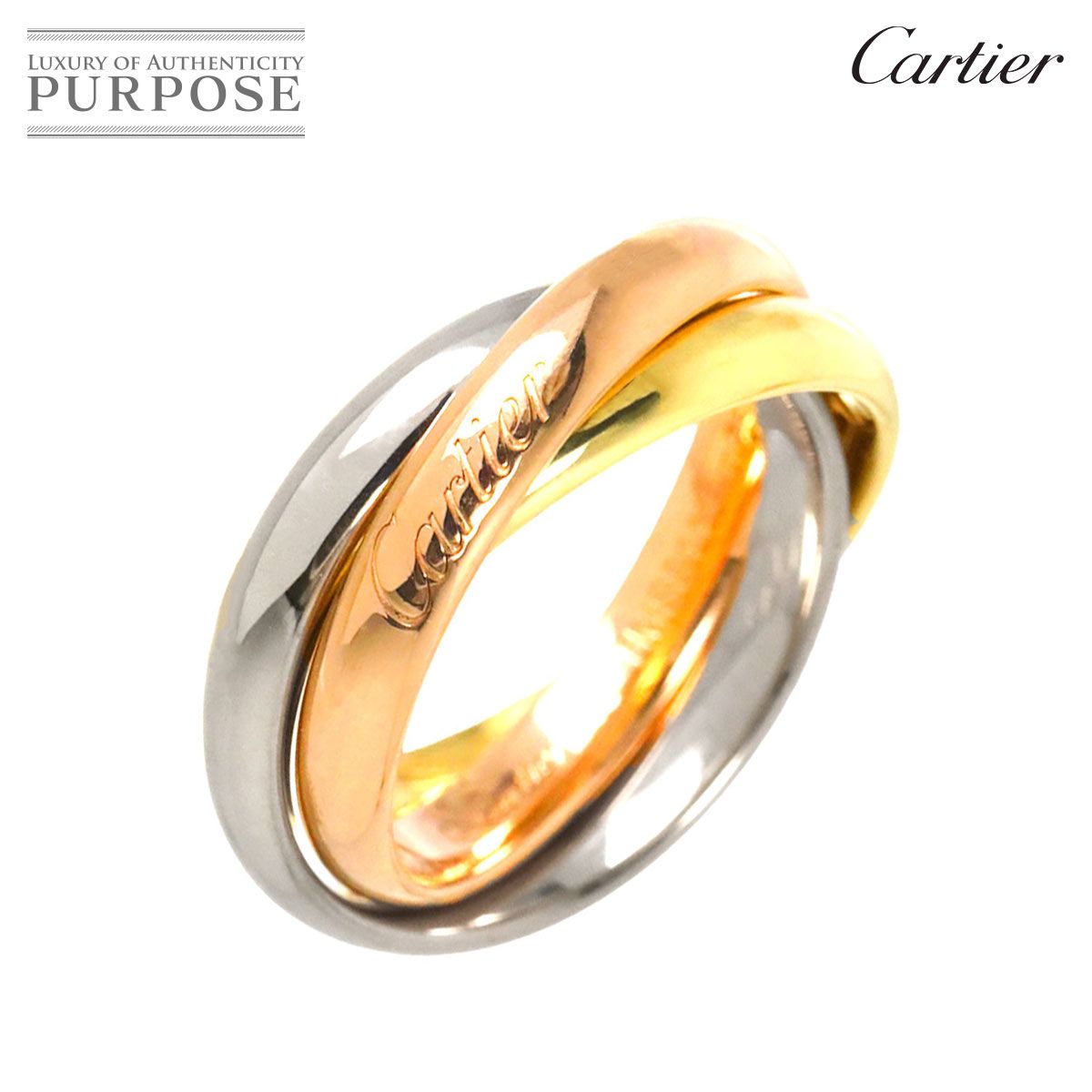 カルティエ Cartier トリニティ ミディアム MM #48 K18 YG WG PG 3連  