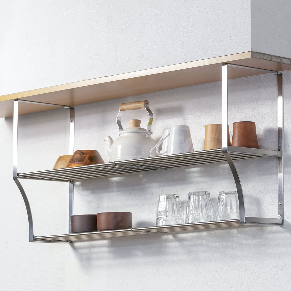 パイプ棚 吊棚 吊り棚 水切り棚 ラック 収納棚 壁掛け棚 棚 キッチン 業務用 厨房 吊戸棚収納 パイプ棚A 2段 幅90cm 水切棚シリーズ ネジ止めタイプ