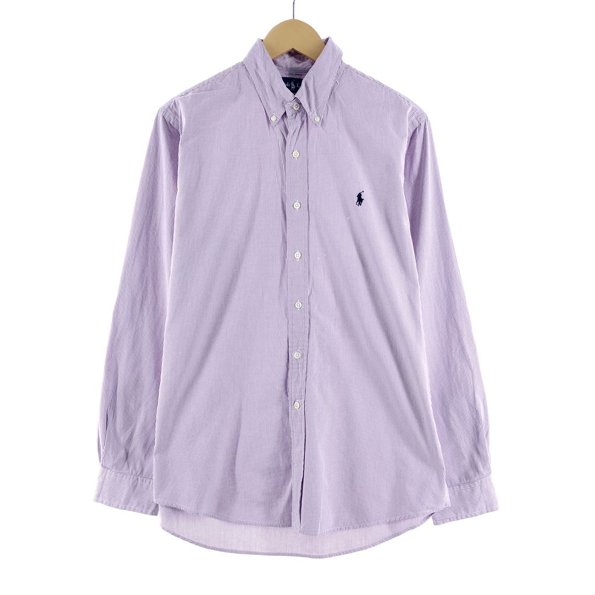 古着 ラルフローレン Ralph Lauren CUSTOM FIT ギンガムチェック 長袖 ボタンダウンチェックシャツ メンズL/eaa374682